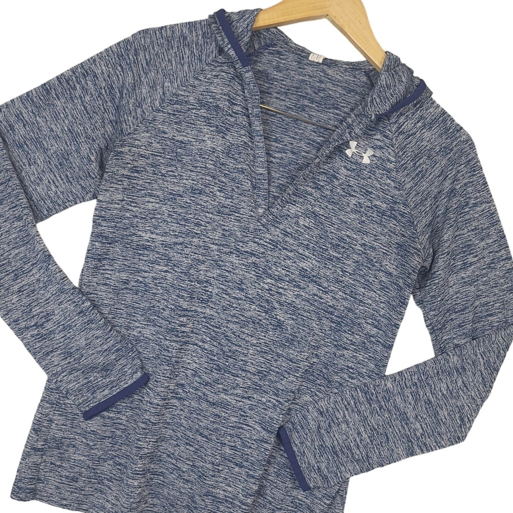 Under Armour UA Women's Lightweight V-Neck Hoodie Sz S Athleisure Heathered Gray